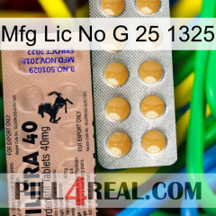 Mfg Lic No G 25 1325 41